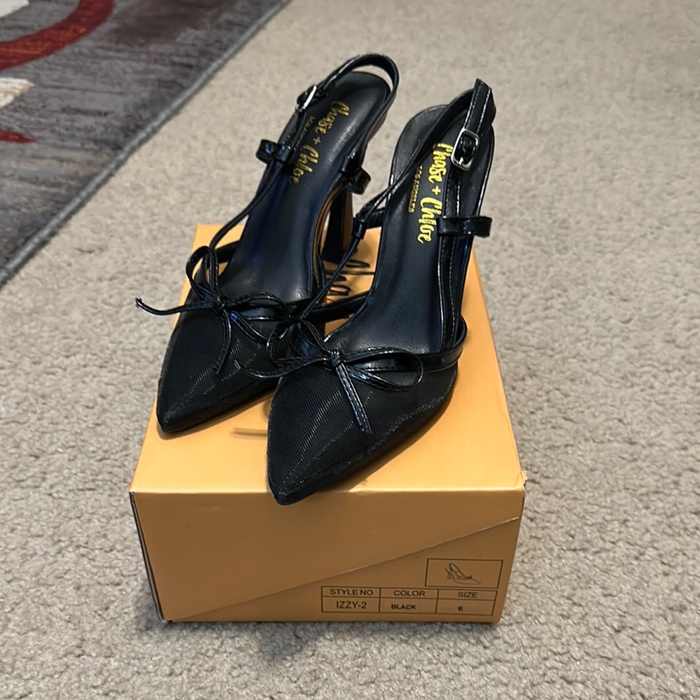 Chase + Chloe Mesh Slingback Heels